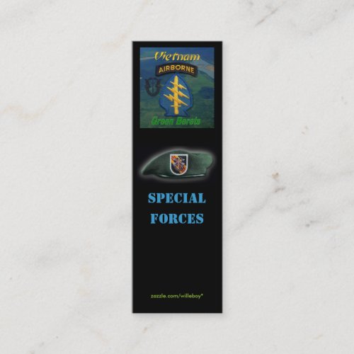 5th green berets special forces flash bookmarker mini business card