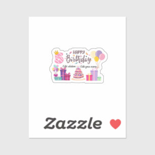 5th Happy Birthday Editable Design Sticker