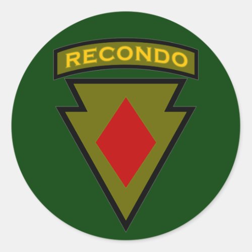 5th Infantry Div Recondo pocket patch 1 Classic Round Sticker
