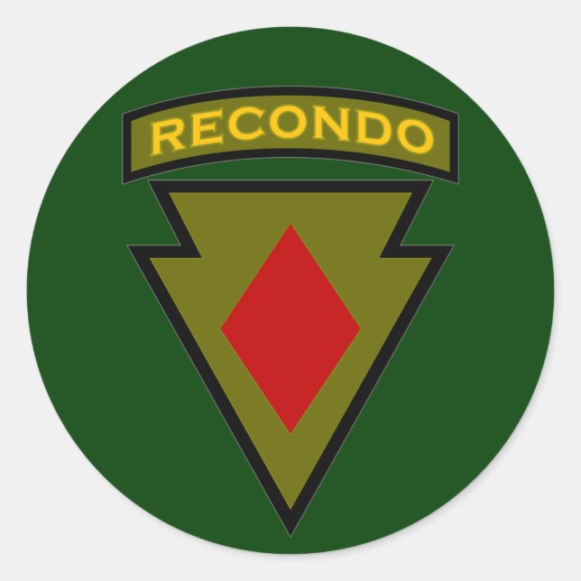 5th Infantry Div Recondo pocket patch 1 Classic Round Sticker (Front)