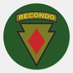 5th Infantry Div Recondo pocket patch 1 Classic Round Sticker