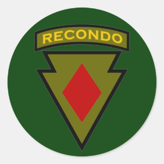 5th Infantry Div Recondo pocket patch 1 Classic Round Sticker