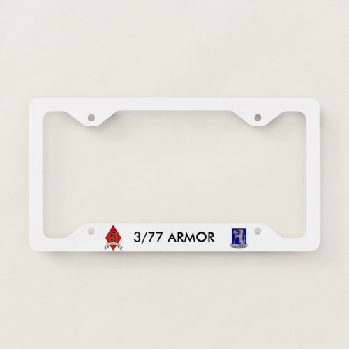 5th Infantry Division 377 Armor License Plate Frame