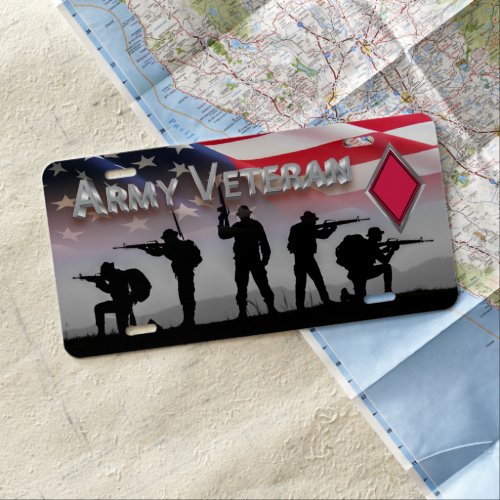 5th Infantry Division Army Veteran License Plate