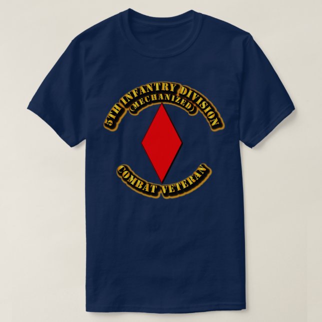 5th Infantry Division Combat Veteran T-Shirt (Design Front)
