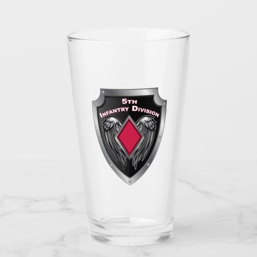 5th Infantry Division Custom Shield Glass