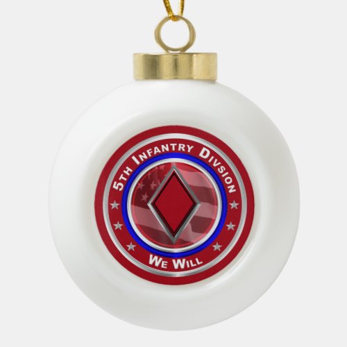 5th Infantry Division Keepsake Ceramic Ball Christmas Ornament