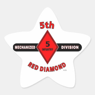 5TH INFANTRY DIVISION (MECHANIZED)"RED DIAMOND" STAR STICKER