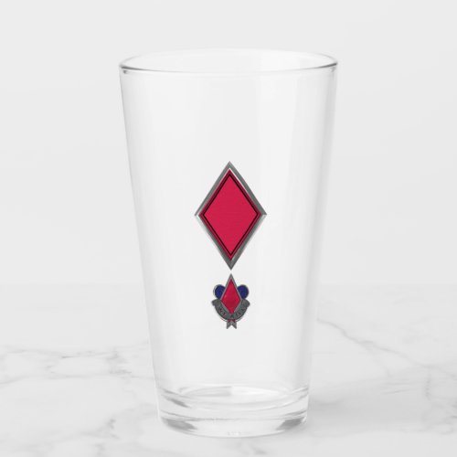 5th Infantry Division Red Diamond Patch Glass