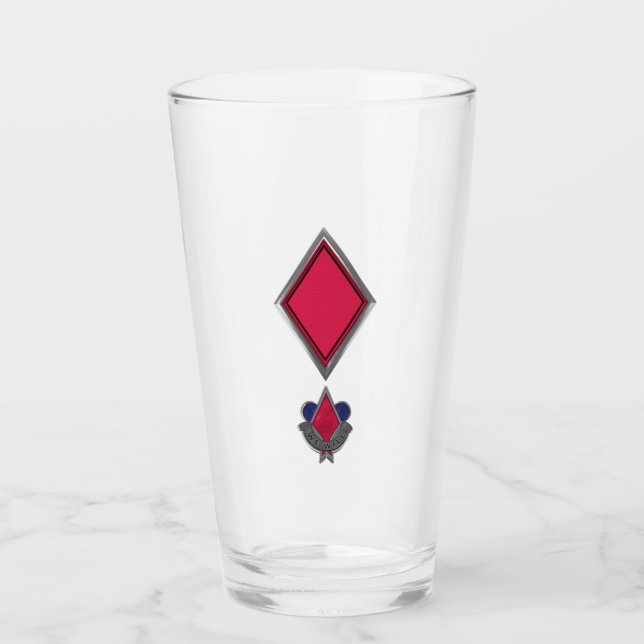 5th Infantry Division “Red Diamond” Patch Glass (Front)
