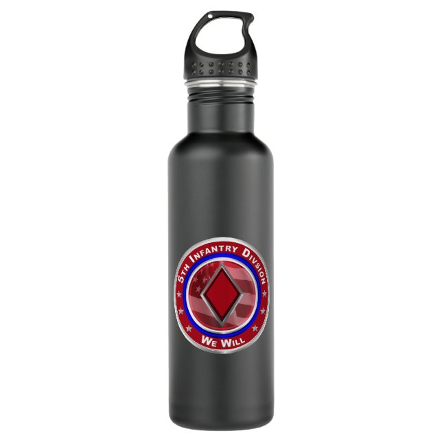  5th Infantry Division Stainless Steel Water Bottle (Front)