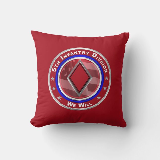 5th Infantry Division  Throw Pillow (Front)