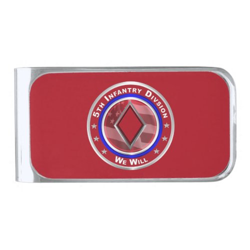5th Infantry Division Veteran Silver Finish Money Clip