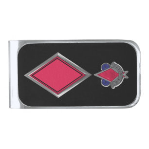 5th Infantry Division Veteran Silver Finish Money Clip