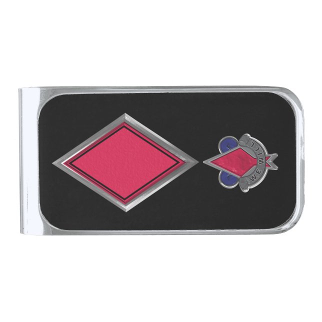 5th Infantry Division Veteran Silver Finish Money Clip (Front)