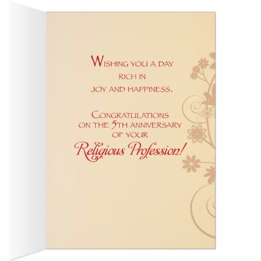 5th Jubilee Anniversary Nun Cross, Swirls, Flowers (Inside (Right))