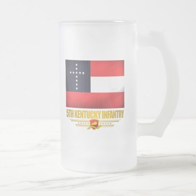 5th Kentucky Infantry Frosted Glass Beer Mug (Right)