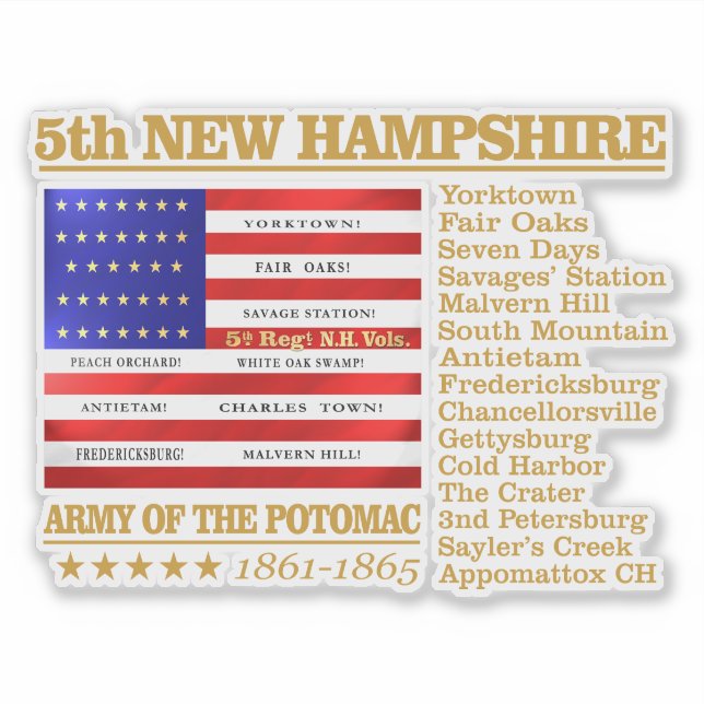 5th NH Vounteer Infantry (BH) Sticker (Front)