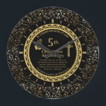 5TH Ordination Anniversary Priest PERSONALIZED  Large Clock<br><div class="desc">Decorative and personalized (with name and date) 5TH Ordindation Anniversary gift for an ordained Pastor,  Priest Minister Deacon etc. Includes a Bible verse,  scripture,  proverb.</div>