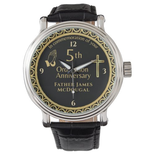 5TH Ordination Anniversary Priest PERSONALIZED  Watch