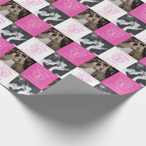 5th pink tourmaline Wedding Anniversary 2 photos Wrapping Paper