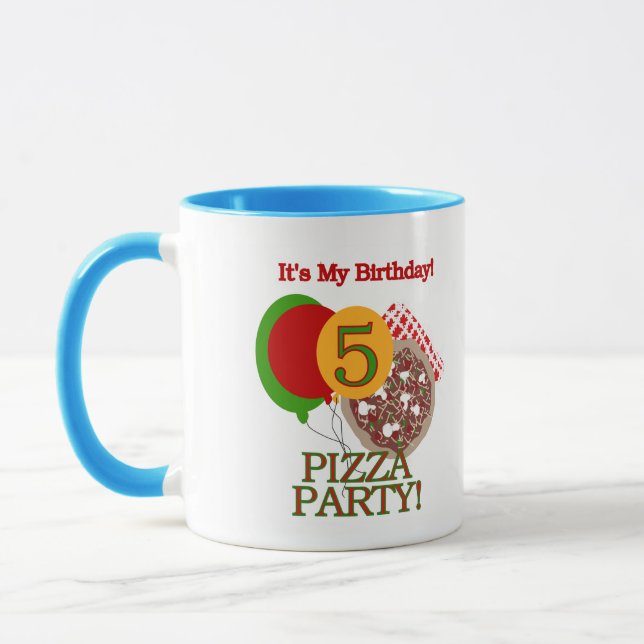 5th Pizza Party Birthday Mug (Left)