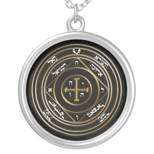 5th seal of saturn silver plated necklace