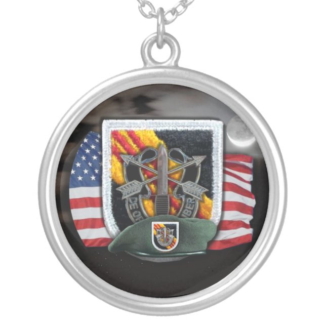 5th Special Forces flash vietnam vets Necklace (Front)