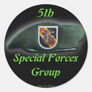 5th Special forces Green Berets SF SFG SOF Classic Round Sticker