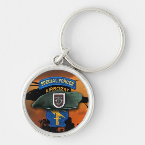 5th Special Forces Green Berets SF SFG SOF Vets Keychain