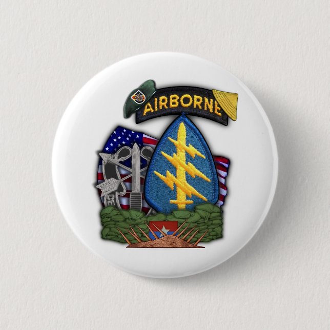 5th special forces green berets veterans Button (Front)