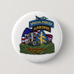 5th special forces green berets veterans Button