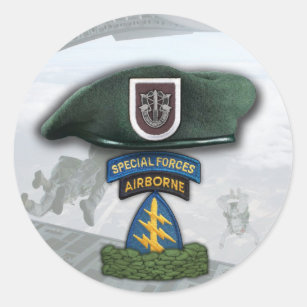 5th Special forces Green Berets veterans flash Sti Classic Round Sticker