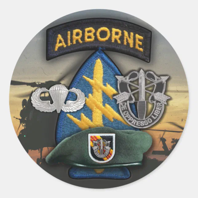 5th Special forces Green Berets Veterans nam Classic Round Sticker | Zazzle