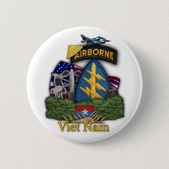 5th special forces green berets vietnam Button (Front)
