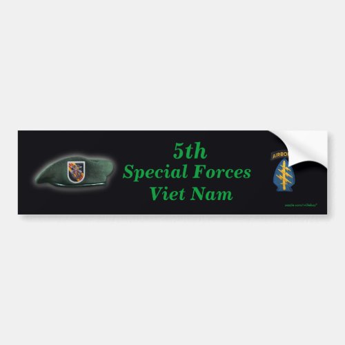 5th special forces green berets vietnam nam war bumper sticker