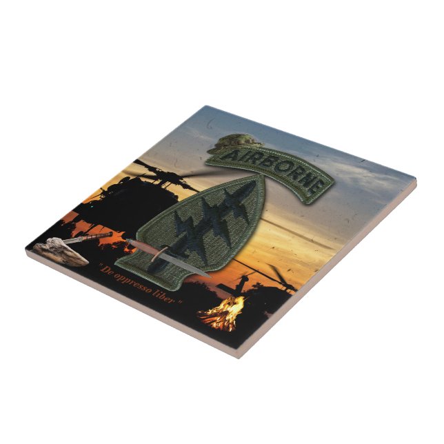 5th Special Forces Green Berets Vietnam Nam War Tile (Side)