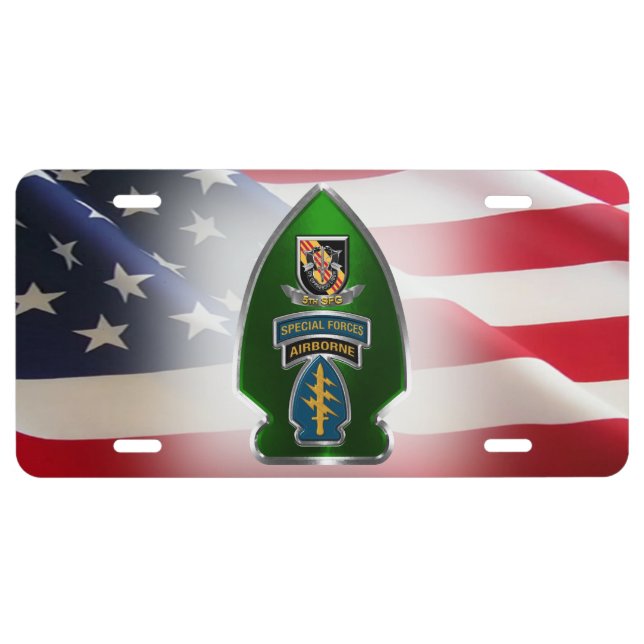 5th Special Forces Group Airborne Arrowhead License Plate (Front)