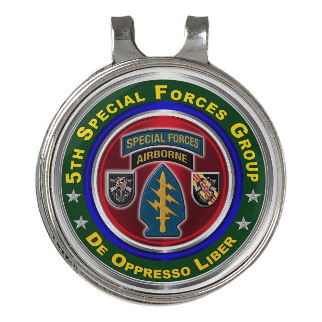 5th Special Forces Group Airborne Golf Hat Clip (Front)