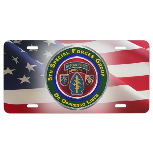 5th Special Forces Group Airborne License Plate