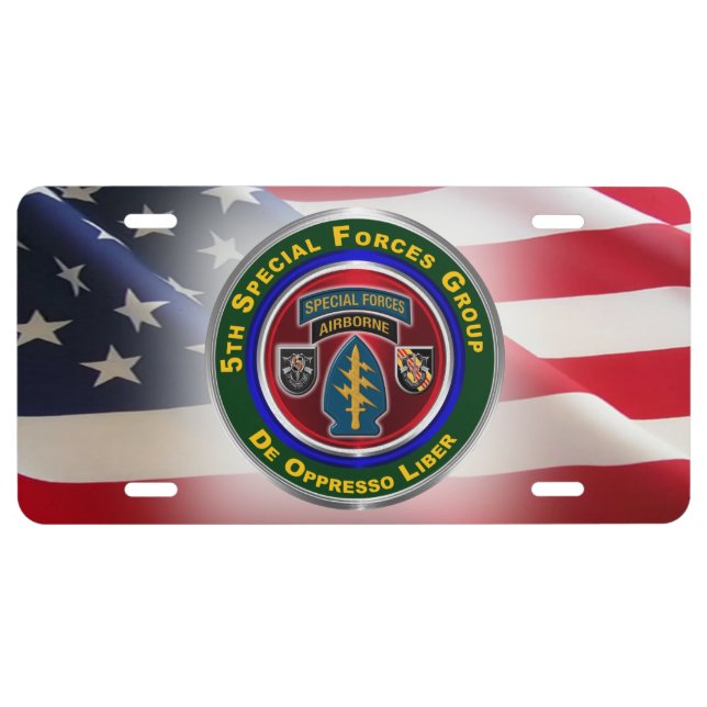 5th Special Forces Group Airborne License Plate (Front)