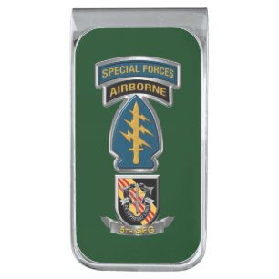 5th Special Forces Group Airborne Silver Finish Money Clip