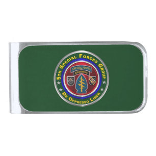 5th Special Forces Group Airborne Silver Finish Money Clip