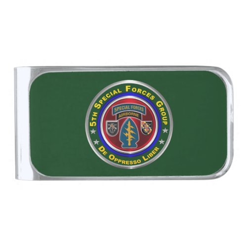 5th  Special Forces Group Airborne Silver Finish Money Clip