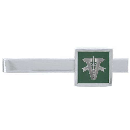 5th Special Forces Group AIRBORNE Silver Finish Tie Bar