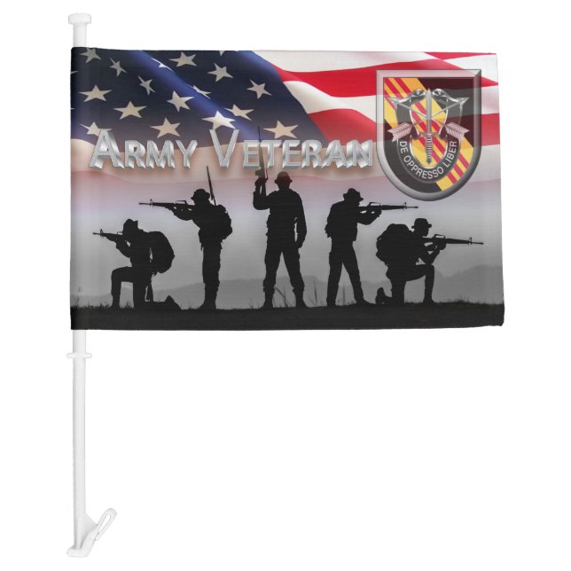 5th Special Forces Group Army Veteran Car Flag (Front)