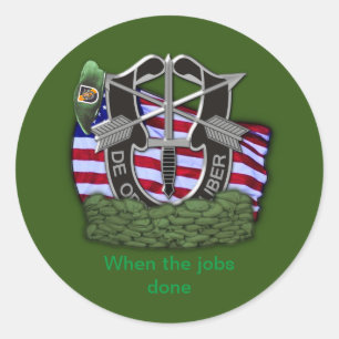 5th Special Forces Group Green Berets Vietnam Cla Classic Round Sticker
