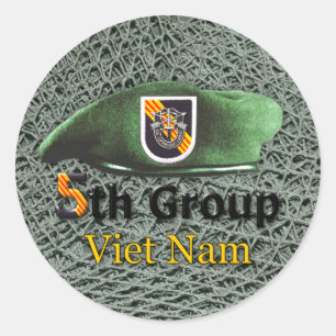 5th Special Forces Group Green Berets Vietnam War Classic Round Sticker