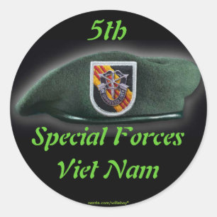 5th Special forces Group Green Berets Vietnam War Classic Round Sticker