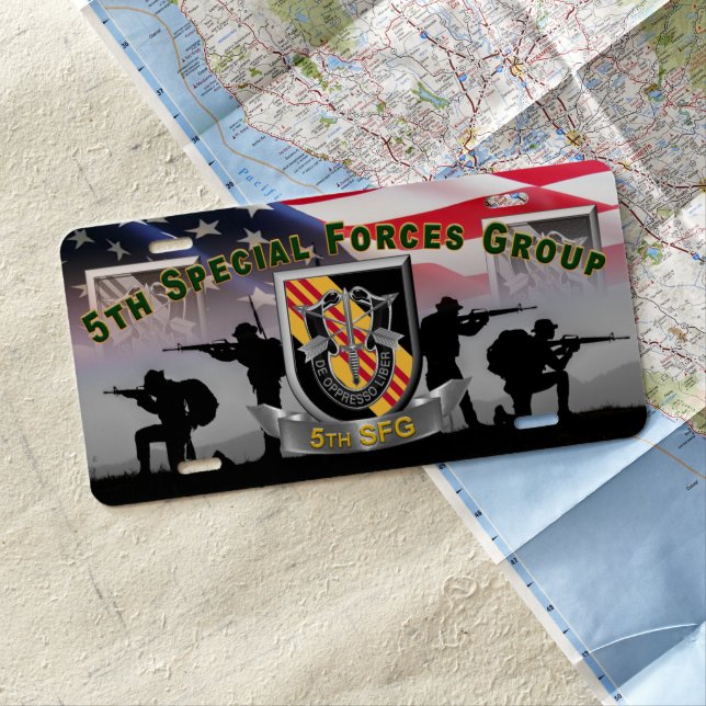 5th Special Forces Group  License Plate (In Situ)